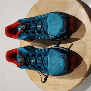 🔻Salomon Women's Wings Pro 2 W Trail Runner, Blue Jay/Fog Blue/Lava Orange 10.5